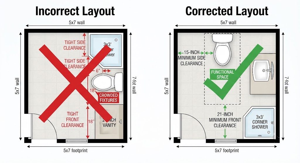 Shower niche placement and tile alignment guide Shower niche placement rules – avoid spray line, offset on back wall, and side wall with tile alignmen