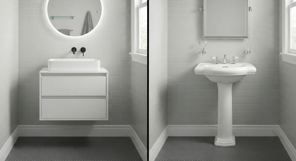 Floating Vanities vs. Pedestal Sinks: A Storage Reality Check