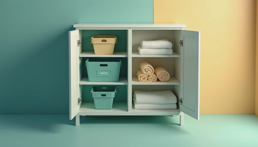 Illustration for bathroom storage cabinet