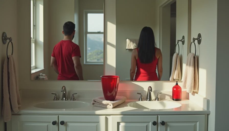 Visual context for double sink vanity