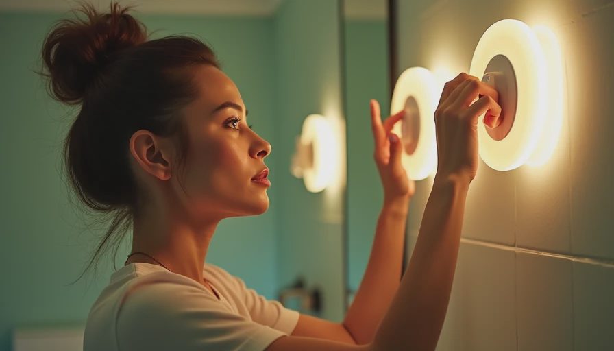 Visual context for bathroom light fixtures