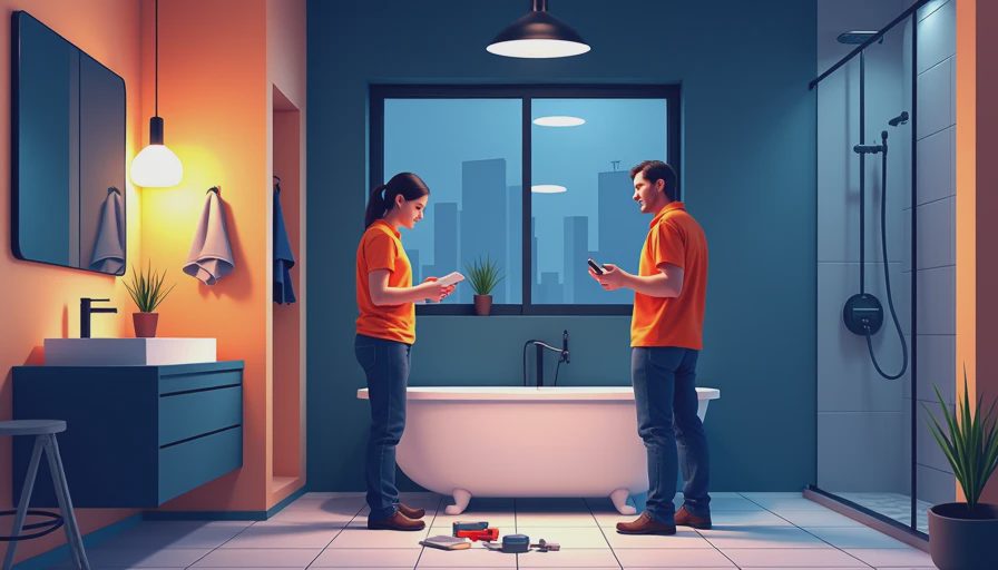Illustration for tub to shower conversion
