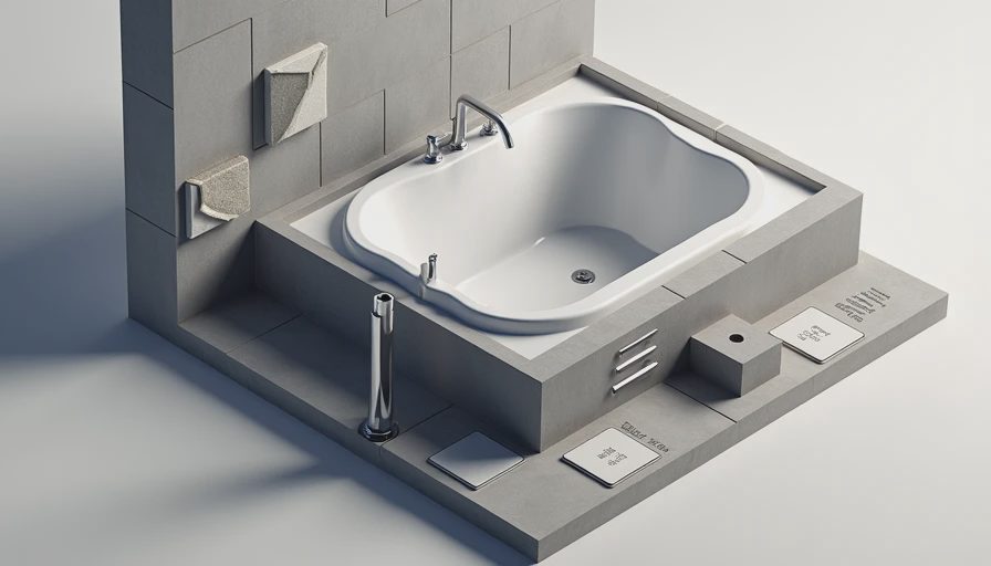 Visual context for jacuzzi bath remodel