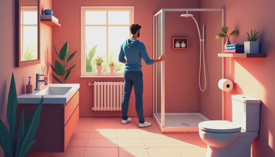 Illustration for 100 sq ft bathroom