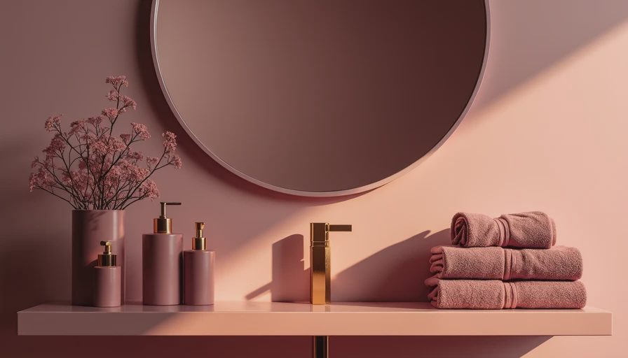 Visual context for mirror and shelf